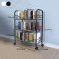 Modern Style Steel Bookshelf Open Shelf Bookcase with Caster Wheels Clearhalo 'Bookcases' 'furn' 'furn_bookcases' 'Furniture' 'furniture_bookcases' 'Office Furniture' 4859467