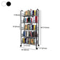 Modern Style Steel Bookshelf Open Shelf Bookcase with Caster Wheels Clearhalo 'Bookcases' 'furn' 'furn_bookcases' 'Furniture' 'furniture_bookcases' 'Office Furniture' 4859470