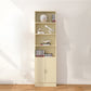 Contemporary Style Bookcase Closed Back Bookshelf for Home Office Study Room Off-White Cabinets Clearhalo 'Bookcases' 'furn' 'furn_bookcases' 'Furniture' 'furniture_bookcases' 'Office Furniture' 4859482