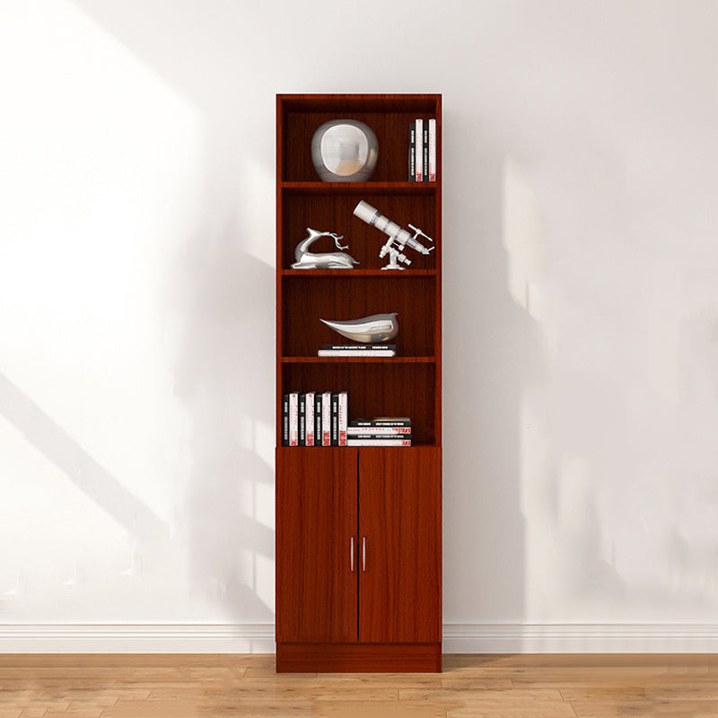 Contemporary Style Bookcase Closed Back Bookshelf for Home Office Study Room Brown Cabinets Clearhalo 'Bookcases' 'furn' 'furn_bookcases' 'Furniture' 'furniture_bookcases' 'Office Furniture' 4859484