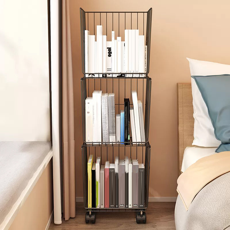 Modern Style Geometric Bookcase Metal Closed Back Book Shelf Clearhalo 'Bookcases' 'furn' 'furn_bookcases' 'Furniture' 'furniture_bookcases' 'Office Furniture' 4859487