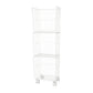 Modern Style Geometric Bookcase Metal Closed Back Book Shelf 12.4"L x 9.4"W x 40.4"H White Clearhalo 'Bookcases' 'furn' 'furn_bookcases' 'Furniture' 'furniture_bookcases' 'Office Furniture' 4859495