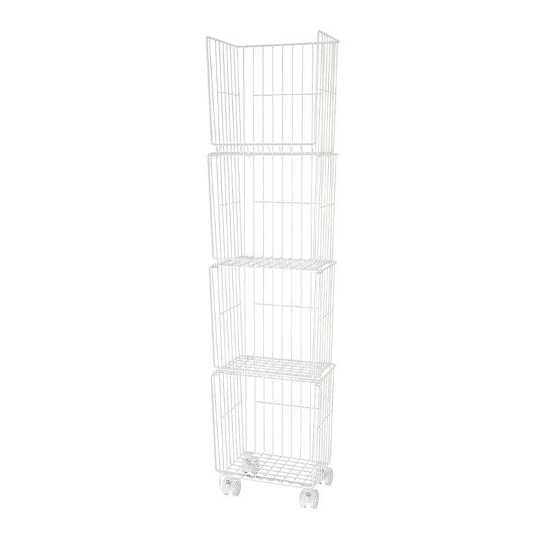 Modern Style Geometric Bookcase Metal Closed Back Book Shelf 12.4"L x 9.4"W x 52.8"H White Clearhalo 'Bookcases' 'furn' 'furn_bookcases' 'Furniture' 'furniture_bookcases' 'Office Furniture' 4859497