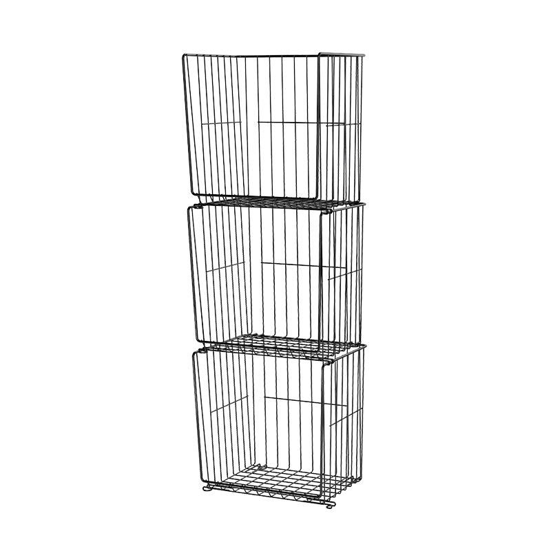 Modern Style Geometric Bookcase Metal Closed Back Book Shelf 12.4"L x 9.4"W x 37.2"H Black Clearhalo 'Bookcases' 'furn' 'furn_bookcases' 'Furniture' 'furniture_bookcases' 'Office Furniture' 4859503