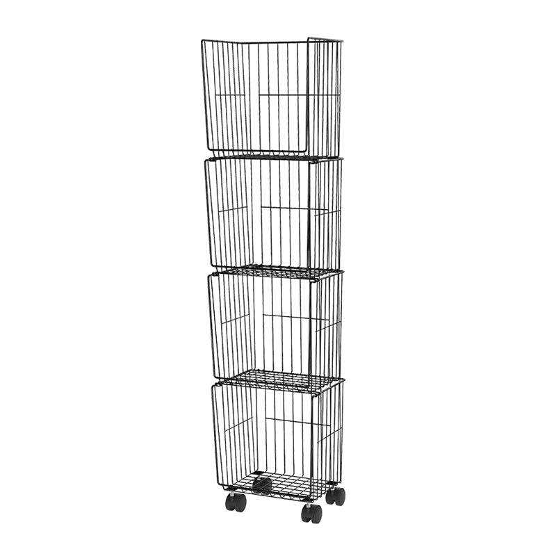 Modern Style Geometric Bookcase Metal Closed Back Book Shelf 12.4"L x 9.4"W x 52.8"H Black Clearhalo 'Bookcases' 'furn' 'furn_bookcases' 'Furniture' 'furniture_bookcases' 'Office Furniture' 4859511