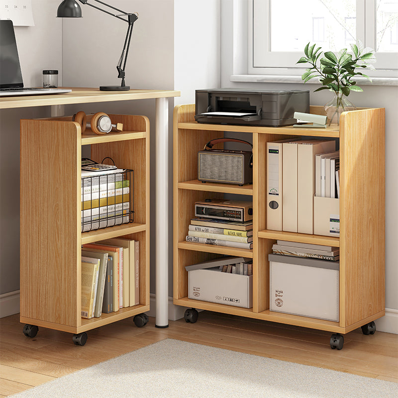 Modern Style Bookshelf Wooden Shelf Bookcase with Caster Wheels Clearhalo 'Bookcases' 'furn' 'furn_bookcases' 'Furniture' 'furniture_bookcases' 'Office Furniture' 4859522