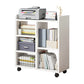 Modern Style Bookshelf Wooden Shelf Bookcase with Caster Wheels 23.6"L x 9.4"W x 26"H White Clearhalo 'Bookcases' 'furn' 'furn_bookcases' 'Furniture' 'furniture_bookcases' 'Office Furniture' 4859531
