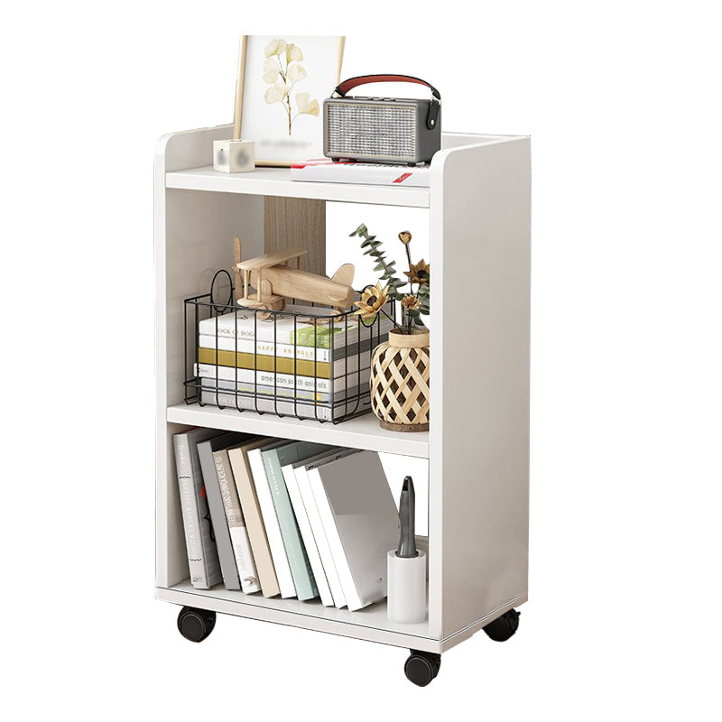 Modern Style Bookshelf Wooden Shelf Bookcase with Caster Wheels White Clearhalo 'Bookcases' 'furn' 'furn_bookcases' 'Furniture' 'furniture_bookcases' 'Office Furniture' 4859532