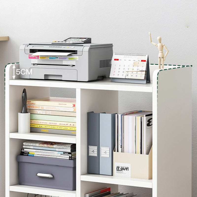 Modern Style Bookshelf Wooden Shelf Bookcase with Caster Wheels Clearhalo 'Bookcases' 'furn' 'furn_bookcases' 'Furniture' 'furniture_bookcases' 'Office Furniture' 4859535