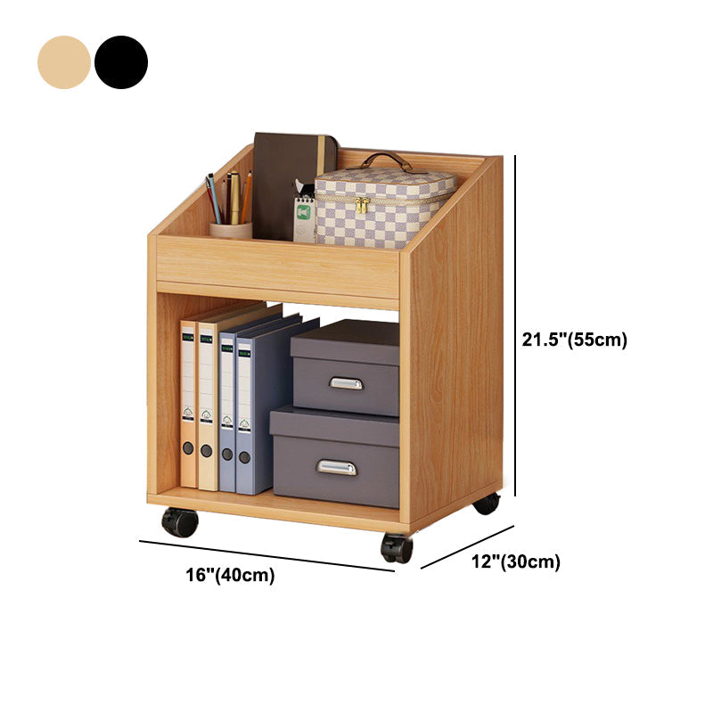 Modern Style Bookshelf Wooden Shelf Bookcase with Caster Wheels Clearhalo 'Bookcases' 'furn' 'furn_bookcases' 'Furniture' 'furniture_bookcases' 'Office Furniture' 4859539
