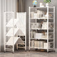 Folding Steel Industrial Etagere Bookshelf Open Bookshelf with Caster Wheels Clearhalo 'Bookcases' 'furn' 'furn_bookcases' 'Furniture' 'furniture_bookcases' 'Office Furniture' 4859543