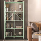 Folding Steel Industrial Etagere Bookshelf Open Bookshelf with Caster Wheels Clearhalo 'Bookcases' 'furn' 'furn_bookcases' 'Furniture' 'furniture_bookcases' 'Office Furniture' 4859546