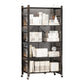 Folding Steel Industrial Etagere Bookshelf Open Bookshelf with Caster Wheels Black Clearhalo 'Bookcases' 'furn' 'furn_bookcases' 'Furniture' 'furniture_bookcases' 'Office Furniture' 4859547