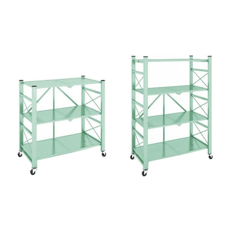 Folding Steel Industrial Etagere Bookshelf Open Bookshelf with Caster Wheels Clearhalo 'Bookcases' 'furn' 'furn_bookcases' 'Furniture' 'furniture_bookcases' 'Office Furniture' 4859550