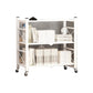 Folding Steel Industrial Etagere Bookshelf Open Bookshelf with Caster Wheels 28.3"L x 14.2"W x 34.6"H White Clearhalo 'Bookcases' 'furn' 'furn_bookcases' 'Furniture' 'furniture_bookcases' 'Office Furniture' 4859551
