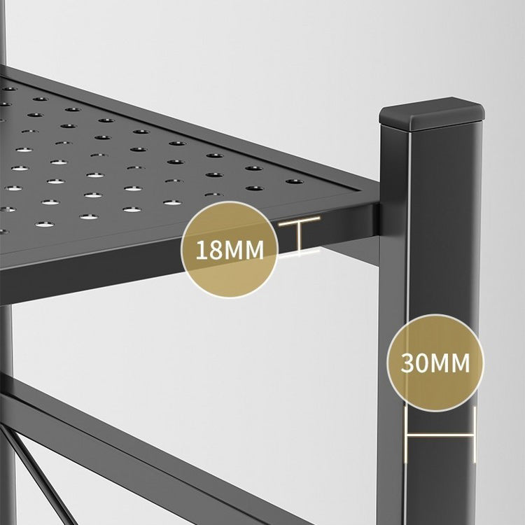 Folding Steel Industrial Etagere Bookshelf Open Bookshelf with Caster Wheels Clearhalo 'Bookcases' 'furn' 'furn_bookcases' 'Furniture' 'furniture_bookcases' 'Office Furniture' 4859556