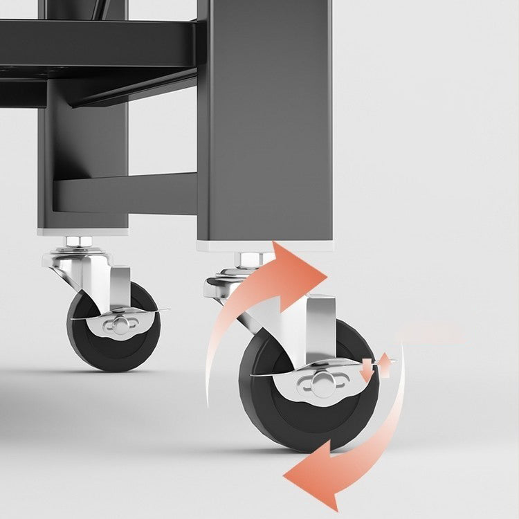 Folding Steel Industrial Etagere Bookshelf Open Bookshelf with Caster Wheels Clearhalo 'Bookcases' 'furn' 'furn_bookcases' 'Furniture' 'furniture_bookcases' 'Office Furniture' 4859557