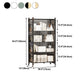 Folding Steel Industrial Etagere Bookshelf Open Bookshelf with Caster Wheels Clearhalo 'Bookcases' 'furn' 'furn_bookcases' 'Furniture' 'furniture_bookcases' 'Office Furniture' 4859575