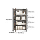 Folding Steel Industrial Etagere Bookshelf Open Bookshelf with Caster Wheels Clearhalo 'Bookcases' 'furn' 'furn_bookcases' 'Furniture' 'furniture_bookcases' 'Office Furniture' 4859577