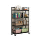 Industrial Steel Etagere Bookshelf Vertical Open Bookshelf with Caster Wheels Black Clearhalo 'Bookcases' 'furn' 'furn_bookcases' 'Furniture' 'furniture_bookcases' 'Office Furniture' 4859581