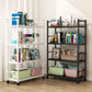 Industrial Steel Etagere Bookshelf Vertical Open Bookshelf with Caster Wheels Clearhalo 'Bookcases' 'furn' 'furn_bookcases' 'Furniture' 'furniture_bookcases' 'Office Furniture' 4859587