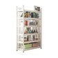 Industrial Steel Etagere Bookshelf Vertical Open Bookshelf with Caster Wheels White Clearhalo 'Bookcases' 'furn' 'furn_bookcases' 'Furniture' 'furniture_bookcases' 'Office Furniture' 4859590