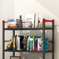 Industrial Steel Etagere Bookshelf Vertical Open Bookshelf with Caster Wheels Clearhalo 'Bookcases' 'furn' 'furn_bookcases' 'Furniture' 'furniture_bookcases' 'Office Furniture' 4859591
