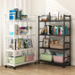 Industrial Steel Etagere Bookshelf Vertical Open Bookshelf with Caster Wheels Clearhalo 'Bookcases' 'furn' 'furn_bookcases' 'Furniture' 'furniture_bookcases' 'Office Furniture' 4859595