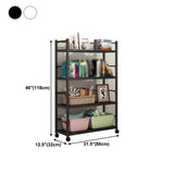Industrial Steel Etagere Bookshelf Vertical Open Bookshelf with Caster Wheels Clearhalo 'Bookcases' 'furn' 'furn_bookcases' 'Furniture' 'furniture_bookcases' 'Office Furniture' 4859599