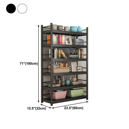 Industrial Steel Etagere Bookshelf Vertical Open Bookshelf with Caster Wheels Clearhalo 'Bookcases' 'furn' 'furn_bookcases' 'Furniture' 'furniture_bookcases' 'Office Furniture' 4859605