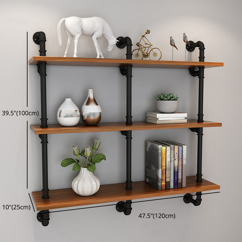 Brown Bookshelf Industrial Style Wall Mounted Bookcase for Home Office Clearhalo 'Bookcases' 'furn' 'furn_bookcases' 'Furniture' 'furniture_bookcases' 'Office Furniture' 4859633