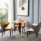 Glam Style Sintered Stone Dining Set 1/2/3/4/5 Pieces Dining Set for Dining Areas 4 Pieces: Table, 1 Yellow+1 Orange+1 Grey Chairs Clearhalo 'Dining Room Sets' 'Dining Tables & Seating' 'dining_room_set' 'furn' 'furn_dining_room_set' 'Furniture' 'furniture_dining_room_set' 'Kitchen & Dining Furniture' 4859638