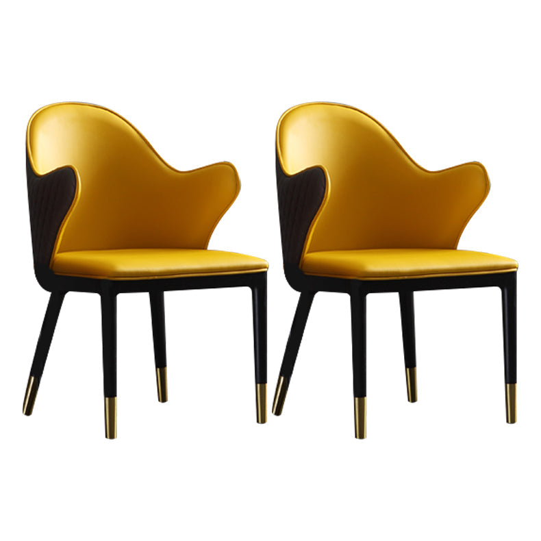 Glam Style Sintered Stone Dining Set 1/2/3/4/5 Pieces Dining Set for Dining Areas 2 Yellow Chairs Clearhalo 'Dining Room Sets' 'Dining Tables & Seating' 'dining_room_set' 'furn' 'furn_dining_room_set' 'Furniture' 'furniture_dining_room_set' 'Kitchen & Dining Furniture' 4859642