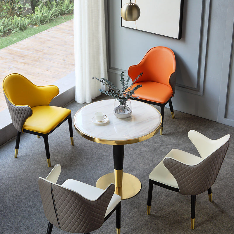 Glam Style Sintered Stone Dining Set 1/2/3/4/5 Pieces Dining Set for Dining Areas 5 Pieces: Table, 4 Chairs Clearhalo 'Dining Room Sets' 'Dining Tables & Seating' 'dining_room_set' 'furn' 'furn_dining_room_set' 'Furniture' 'furniture_dining_room_set' 'Kitchen & Dining Furniture' 4859643