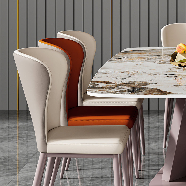 Nordic Glam Rectangle Sintered Stone Dining Table Set 1/4/5/6/7 Pieces Dining Set Clearhalo 'Dining Room Sets' 'Dining Tables & Seating' 'dining_room_set' 'furn' 'furn_dining_room_set' 'Furniture' 'furniture_dining_room_set' 'Kitchen & Dining Furniture' 4859670