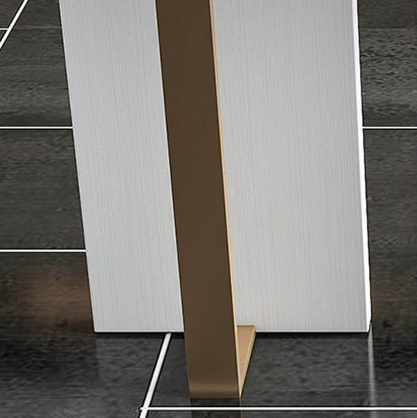 Modern Bar Table 42-inch Height White Artificial Marble Top and Metal Base Bistro Table Clearhalo 'Bar Furniture' 'Bar Tables' 'bar_tables' 'furn' 'furn_bar_tables' 'Furniture' 'furniture_bar_tables' 'Kitchen & Dining Furniture' 4859682