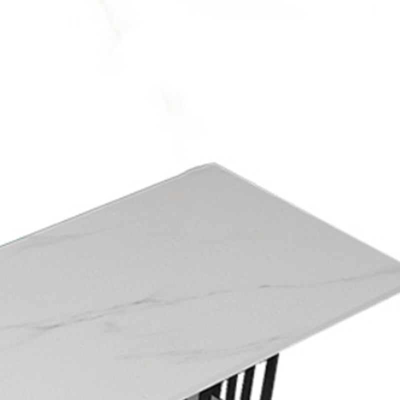 Stone Bar Dining Table Modern Rectangle Bar Table with Double Pedestal for Kitchen Clearhalo 'Bar Furniture' 'Bar Tables' 'bar_tables' 'furn' 'furn_bar_tables' 'Furniture' 'furniture_bar_tables' 'Kitchen & Dining Furniture' 4859705