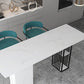 Stone Bar Dining Table Modern Rectangle Bar Table with Double Pedestal for Kitchen Clearhalo 'Bar Furniture' 'Bar Tables' 'bar_tables' 'furn' 'furn_bar_tables' 'Furniture' 'furniture_bar_tables' 'Kitchen & Dining Furniture' 4859708