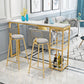 Stone Bar Dining Table Glam Rectangle Bar Table with Double Pedestal for Dining Room Clearhalo 'Bar Furniture' 'Bar Tables' 'bar_tables' 'furn' 'furn_bar_tables' 'Furniture' 'furniture_bar_tables' 'Kitchen & Dining Furniture' 4861318