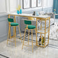 Stone Bar Dining Table Glam Rectangle Bar Table with Double Pedestal for Dining Room Clearhalo 'Bar Furniture' 'Bar Tables' 'bar_tables' 'furn' 'furn_bar_tables' 'Furniture' 'furniture_bar_tables' 'Kitchen & Dining Furniture' 4861319