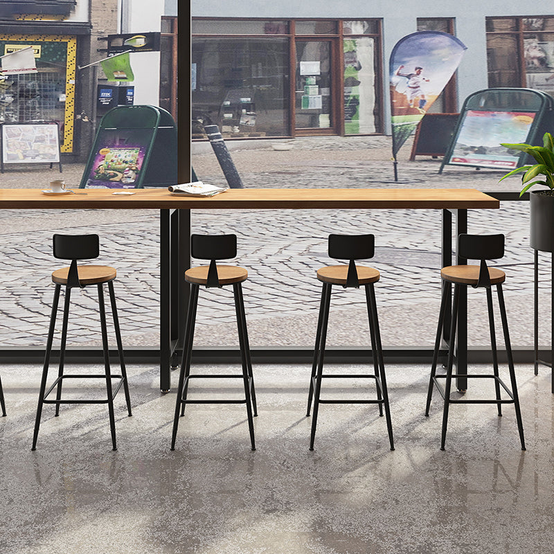 Pine Wood Bar Dining Table Industrial Bar Table with Trestle Base in Black Clearhalo 'Bar Furniture' 'Bar Tables' 'bar_tables' 'furn' 'furn_bar_tables' 'Furniture' 'furniture_bar_tables' 'Kitchen & Dining Furniture' 4861330