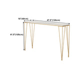 Glam Gold Iron Bar Dining Table White Stone Top Indoor Bistro Table with 4-Legs Pedestal Clearhalo 'Bar Furniture' 'Bar Tables' 'bar_tables' 'furn' 'furn_bar_tables' 'Furniture' 'furniture_bar_tables' 'Kitchen & Dining Furniture' 4861369