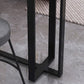 Industrial Black Iron Bar Dining Table Stone Top Indoor Bistro Table with Footrest Clearhalo 'Bar Furniture' 'Bar Tables' 'bar_tables' 'furn' 'furn_bar_tables' 'Furniture' 'furniture_bar_tables' 'Kitchen & Dining Furniture' 4861380