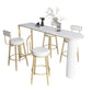 Industrial Iron Bar Dining Table with Stone Top Indoor Bistro Table Fixed Table Clearhalo 'Bar Furniture' 'Bar Tables' 'bar_tables' 'furn' 'furn_bar_tables' 'Furniture' 'furniture_bar_tables' 'Kitchen & Dining Furniture' 4861395