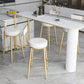Industrial Iron Bar Dining Table with Stone Top Indoor Bistro Table Fixed Table Clearhalo 'Bar Furniture' 'Bar Tables' 'bar_tables' 'furn' 'furn_bar_tables' 'Furniture' 'furniture_bar_tables' 'Kitchen & Dining Furniture' 4861399