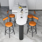 Industrial Iron Bar Dining Table with Stone Top Indoor Bistro Table Fixed Table Clearhalo 'Bar Furniture' 'Bar Tables' 'bar_tables' 'furn' 'furn_bar_tables' 'Furniture' 'furniture_bar_tables' 'Kitchen & Dining Furniture' 4861401