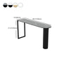 Industrial Iron Bar Dining Table with Stone Top Indoor Bistro Table Fixed Table Clearhalo 'Bar Furniture' 'Bar Tables' 'bar_tables' 'furn' 'furn_bar_tables' 'Furniture' 'furniture_bar_tables' 'Kitchen & Dining Furniture' 4861403