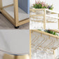 Modern Iron Bistro Table White Faux Marble Top Indoor Bar Dining Table with Wine Rack Clearhalo 'Bar Furniture' 'Bar Tables' 'bar_tables' 'furn' 'furn_bar_tables' 'Furniture' 'furniture_bar_tables' 'Kitchen & Dining Furniture' 4861414