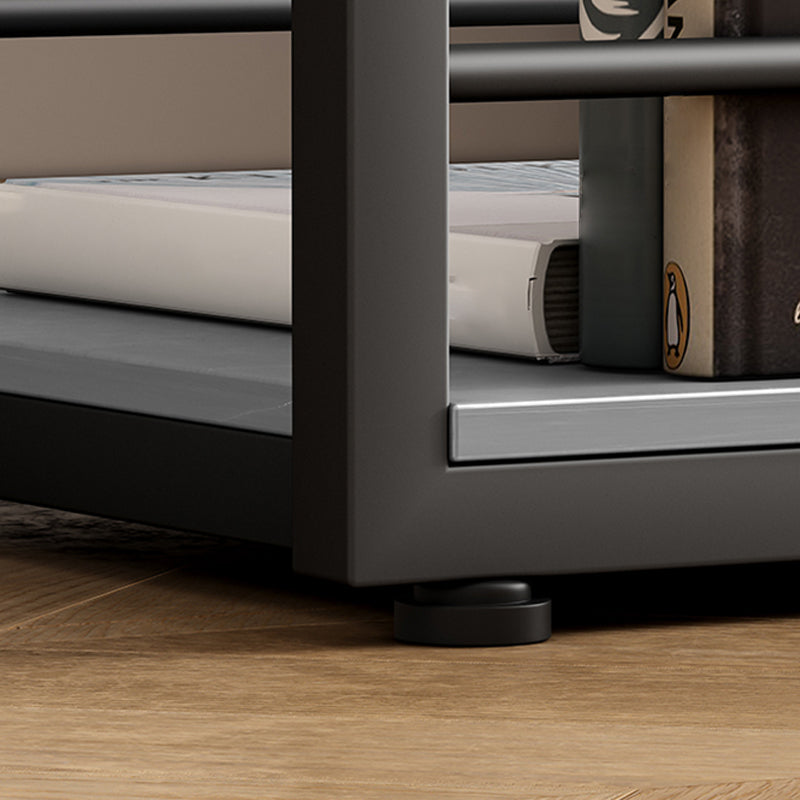 Industrial Iron Bar Dining Table Stone Top Rectangle Indoor Bistro Table with Shelf Clearhalo 'Bar Furniture' 'Bar Tables' 'bar_tables' 'furn' 'furn_bar_tables' 'Furniture' 'furniture_bar_tables' 'Kitchen & Dining Furniture' 4861430