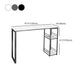 Industrial Iron Bar Dining Table Stone Top Rectangle Indoor Bistro Table with Shelf Clearhalo 'Bar Furniture' 'Bar Tables' 'bar_tables' 'furn' 'furn_bar_tables' 'Furniture' 'furniture_bar_tables' 'Kitchen & Dining Furniture' 4861433